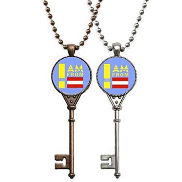 Imagem de OFFbb-USA I Am from Austria Art Deco Presente Fashion Chaveiro Pingente Joias Decoração de Casal