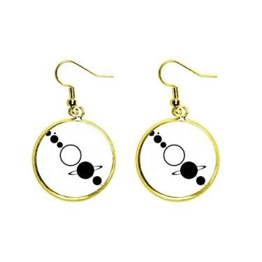 Imagem de Brinco feminino serial planetary Satellite Juxtaposition com pingente dourado