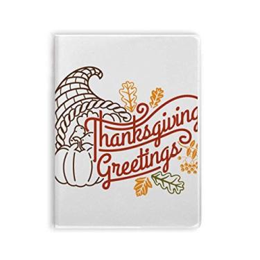 Imagem de Caderno de desenho de linha de Dia de Ação de Graças, capa de goma para diário