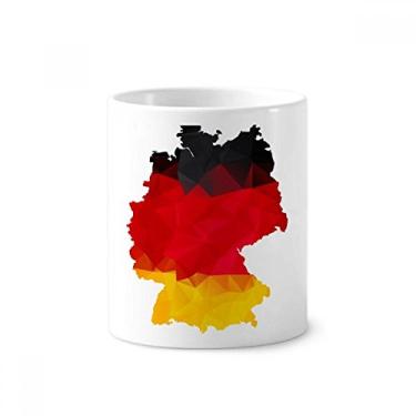 Imagem de Suporte para caneta de escova de dentes com mapa da bandeira nacional da Alemanha com suporte de cerâmica