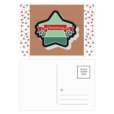 Imagem de Cartão postal de Natal com ícone de desenho animado de Natal e flores comemorativas cartão postal Blessing