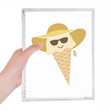 Imagem de Caderno de anotações de folhas soltas com cabeça de óculos e sorvete