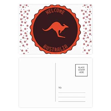 Imagem de Emblema de Canguru Sabor Austrália Contorno Natal Flor Celebração Cartão Postal Cartão Bênção