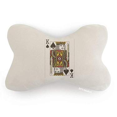 Imagem de DIYthinker Baralho de baralho padrão Spade K almofada para decoração de pescoço apoio de cabeça