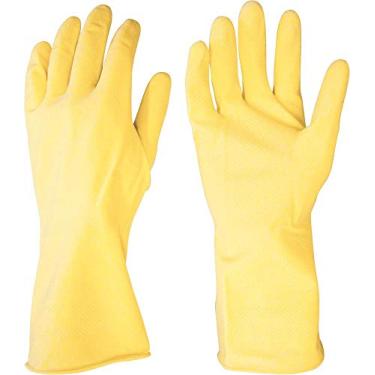 Imagem de Nove54, Luva De Látex Extragrande, Cor Amarela, Com Forro.