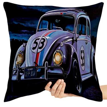 Imagem de Capa de Almofada premium Decoração 45x45 Grande fusca herbie fuca carro antigo