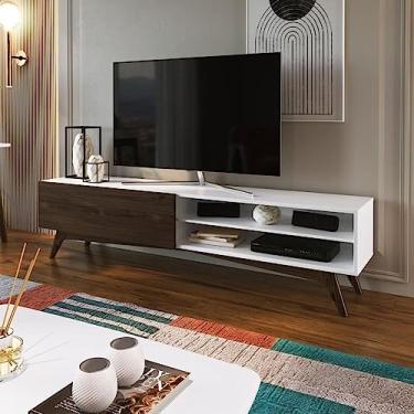 Imagem de Rack 160cm Moby Artemobili Branco/nogueira