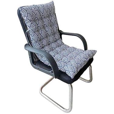 Imagem de Almofada Para Cadeira De Jardim Com Encosto Alto Fora Do Pátio Espreguiçadeira Almofada Grossa Acolchoada Cadeira De Vime Assentos De Balanço Almofada Encosto,Ondulação,40x90cm,bonny369