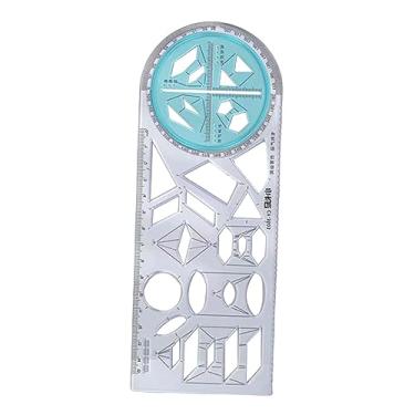 Imagem de Baoblaze Régua geométrica multifuncional, réguas de desenho para escritório, modelo de medição, pintura de escritório, régua de modelo de desenho, estilo C