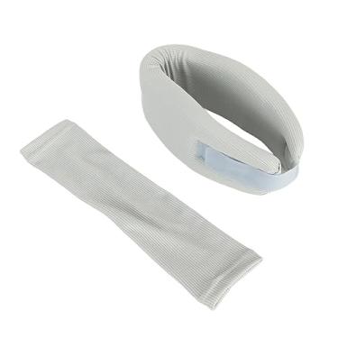 Imagem de Cinta de Suporte de Pescoço, Impedindo a Postura Cabeça para a Frente, Suporte Estável, Colar Cervical, Design Ergonômico, Cinza Com Capa de Pescoço para Mulheres para leitura.
