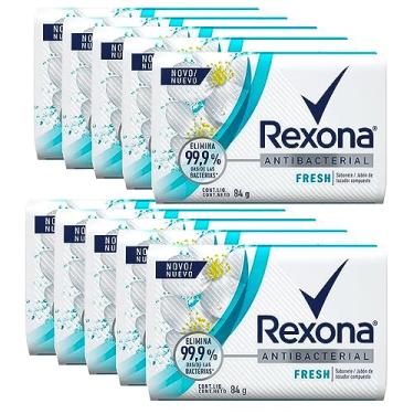 Imagem de Kit Sabonete Em Barra Rexona Antibacterial Fresh Branco 84g 10 Unidades