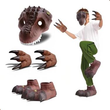 Imagem de Kit Dinossauro T-rex Jurassic Word Mascara Garras E Patas