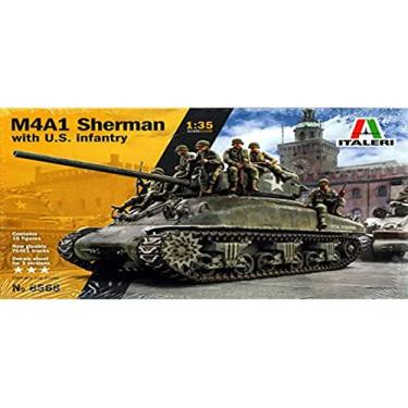 Imagem de Italeri ITA6568 1:35 M4A1 Sherman with US Infantry Figures [Model Building KIT]