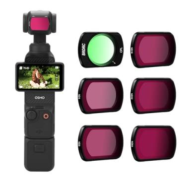 Imagem de BRDRC Conjunto de filtros Pocket 3 ND, pacote com 6 - CPL ND4 ND8 ND16 ND32 ND64 Filtro de lente para DJI Osmo Pocket 3 Creator Combo acessórios de câmera - Pode ser empilhado