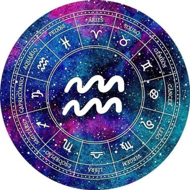 Imagem de Painel Redondo 3D Sublimado Signo Aquário Frd-5496