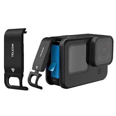 Imagem de TELESIN Capa de porta de bateria de alumínio para GoPro Hero 13 12 11 10 9 baterias, clipe de montagem de substituição com porta de carregamento tipo C para acessórios originais do carregador Go Pro