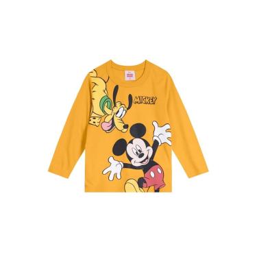 Imagem de Infantil - Camiseta Mickey Mouse Em Malha Menino Amarelo Incolor  menino