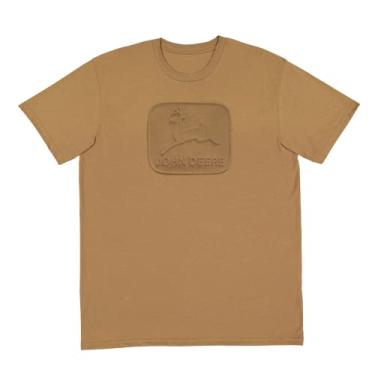 Imagem de John Deere Camiseta masculina estampada vintage TM de manga curta em relevo - marrom-médio, marrom, médio, Marrom, M