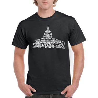 Imagem de Camiseta com estampa gráfica dos EUA Camiseta American Elements, Preto, XXG