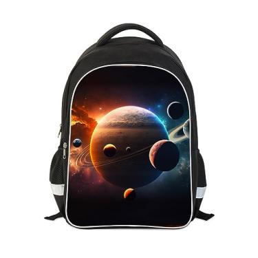 Imagem de AnySmic Mochila infantil com vários padrões na escola primária, Planet - Mochila escolar, Large, Mochila espacial