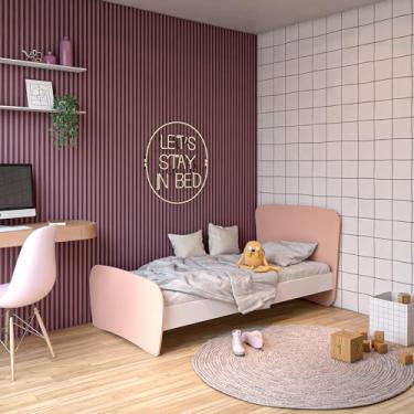 Imagem de Straub Web, Cama Infantil Solteiro em MDF e Madeira Arco-Íris Rosa - Straub Web