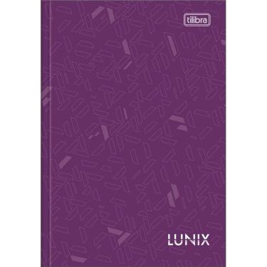 Imagem de Caderno Brochura Capa Dura 1/4 Lunix 80 Folhas Cores Roxo, Rosa, Azul e Preto
