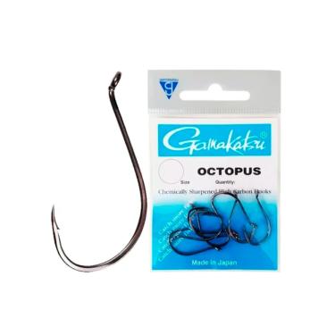 Imagem de Anzol Gamakatsu Octopus Black Super Resistente nº 1/0 Cartela Com 6 Unidades