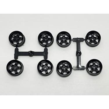 Imagem de DS Racing Conjunto de 8 peças de jantes pretas para Kyosho Mini-Z AWD MA020 MA030 RC 1/24 1/28 Mini-Q DRZ GLD 20 mm de diâmetro (8 rodas estreitas)