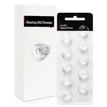 Imagem de (10 peças) Acessórios de cúpulas de aparelho auditivo para substituição de Oticon, cúpulas Oticon MiniFit (abertas 10 mm), cúpulas universais para kits de suprimentos de aparelhos auditivos Oticon,