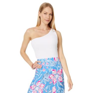 Imagem de Lilly Pulitzer Blusa feminina de malha Gael, Resort branco, XX-Small