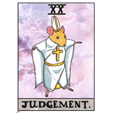Imagem de Dorime Rat Mouse Papa Judgement Judgment XX Tarot Card Funny Meme 3 cm Emblema de broche esmaltado, 1.2 Inches, Esmalte, Esmalte