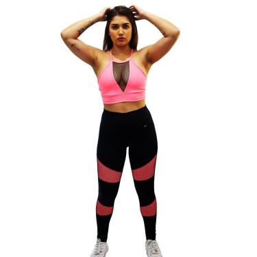 Imagem de Calça fuso de suplex poliamida detalhe em arrastão colorido-Feminino