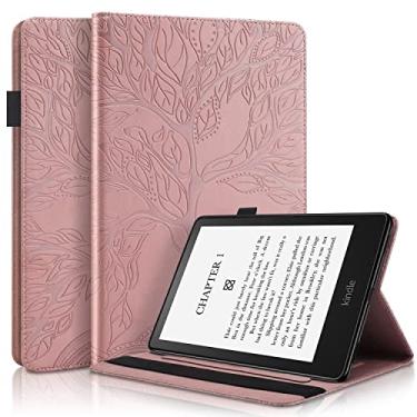 Imagem de Bolsa para tablet, capa Compatível com o novo Kindle 11ª Geração 2022 2022 Estojo de couro PU Flip Wallet Capa protetora Tree Of Life Estojo para tablet Slot para cartão Capa para tablet PC(Rose Gold)