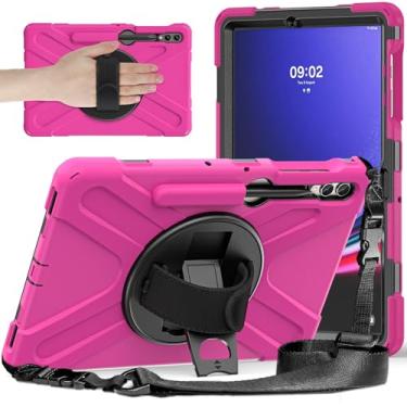 Imagem de Estojo protetor à prova de choque Heavy Duty Shockproof TPU Case Compatible with Samsung Galaxy Tab S9 Plus 12.4 Inch 2023 X810/X816B/X818U,Protective Cover Drop-Proof Shock-Proof W Rotating Kickstand