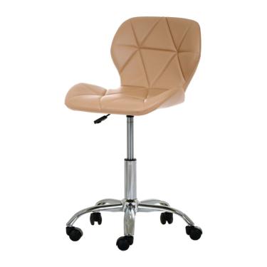 Imagem de Cadeira Office Eiffel Slim com estofado de couro sintético Nude