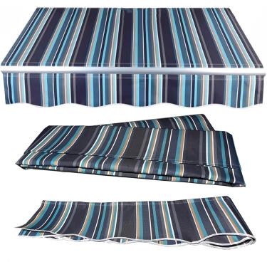 Imagem de Toldo retrátil para pátio, tecido de reposição à prova d'água, cobertura para toldo, cobertura para pátio externo, toldo de poliéster para loja de varanda, sem moldura (tamanho: 4x3m, listra