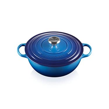 Imagem de Le Creuset Caçarola de ferro fundido esmaltado assinatura La Marmite com tampa, 26 cm, 4,1 litros, azul, 21114262200430
