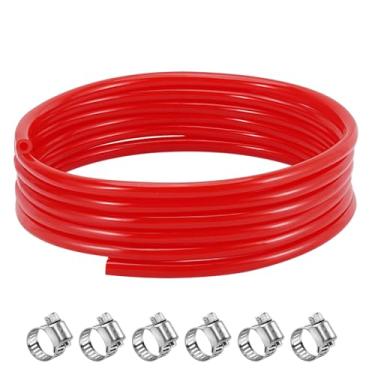 Imagem de Tubo de mangueira de cerveja Beer Line, linha de cerveja de barril de 15 m, linha de cerveja para Kegerator, linha de distribuição de cerveja de 3/40.6 cm ID com braçadeiras de mangueira para cerveja