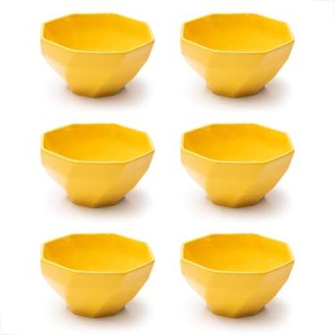 Imagem de Conjunto Bowl de Cerâmica 350ml 6 peças Design Sofisticado e Moderno Alta Durabilidade Ideal para Sopas, Cereais, Saladas, Sobremesas (Amarelo)