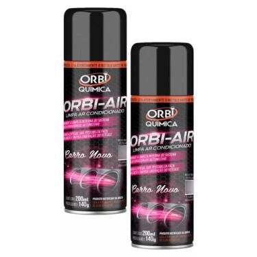 Imagem de Kit 2 Limpa Ar Condicionado Higienizador Orbi Air Carro Novo