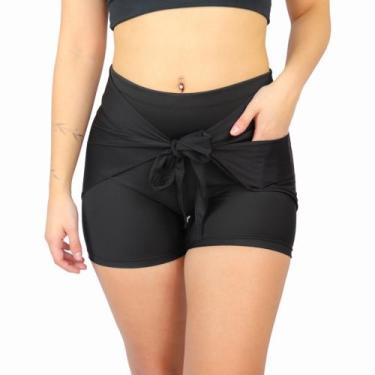 Imagem de Tapa Bumbum De Amarrar Fitness Saia Cobre Bumbum - JinkingStore, Preto