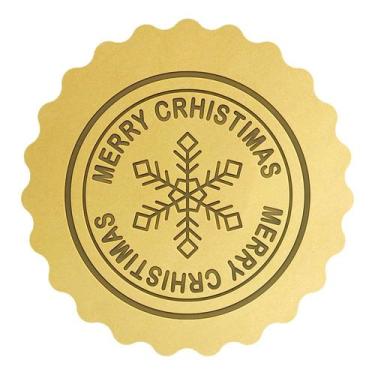 Imagem de Cortador Biscoito Selo Merry Christmas Floco Neve - DOCE IMPRESSO, 9cm