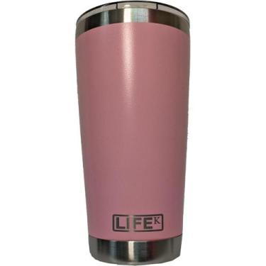 Imagem de Copo Térmico De Bebida Em Aço Inox Para Cerveja 591ml Rosa - LifeK