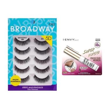 Imagem de Kit Kiss Ny Cílios Broadway 5 Pares+Cola De Cílios Postiços - Kiss New