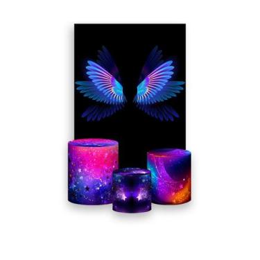 Imagem de Painel De Festa Vertical 1,50 x 2,20 + Trio De Capas Cilindro - Asas A