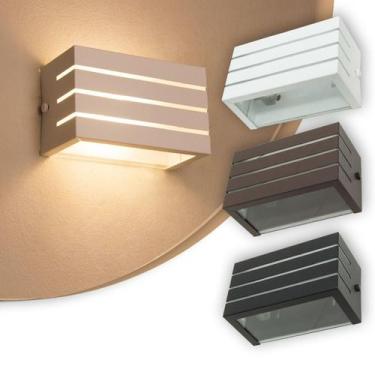 Imagem de Arandela Frisada Luminária Branca Para Muro Parede Externa G9 - Lcg El