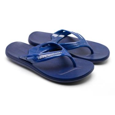 Imagem de Chinelo Alcalay Masculino Tropical Planet Esporão Conforto, Azul, 40
