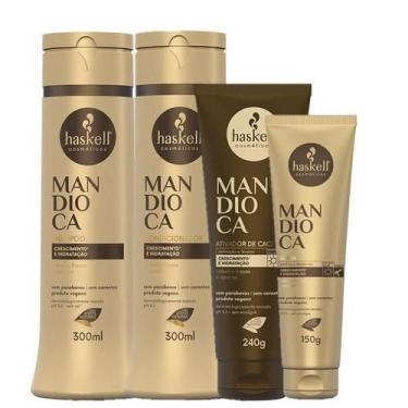 Imagem de Haskell Mandioca Duo 300ml Leave-in 150g e Ativador de Cachos 240g