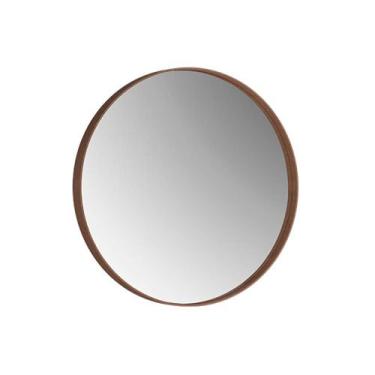 Imagem de Espelho Redondo Decorativo 60 cm Genova Castanho - Mais de Casa