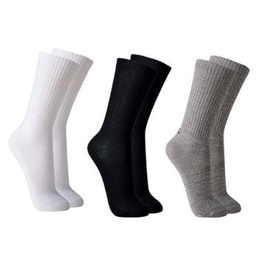 Imagem de Kit 3 Meias Cano Longo Lupo 03292-089 em algodão, M (37/40), Sortida